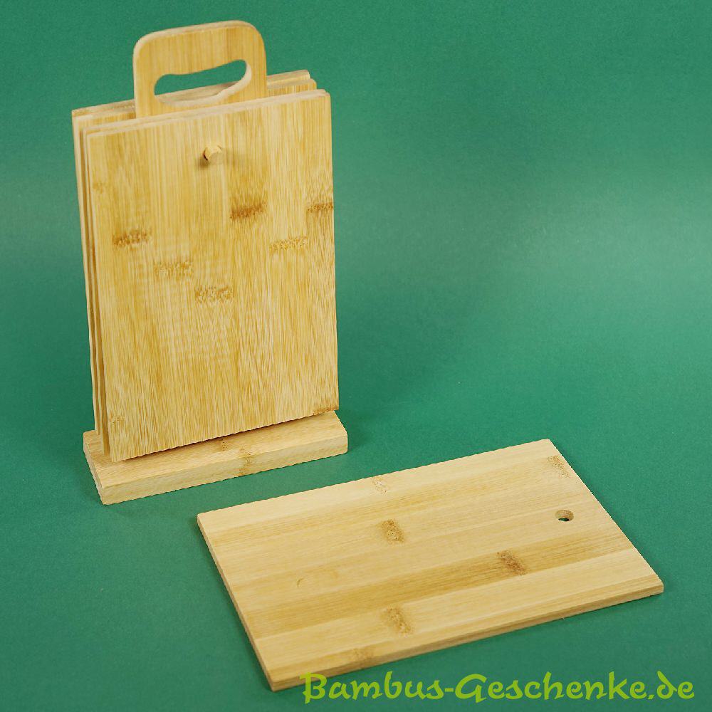 Bambus-Brotzeitbretter im Aufsteller