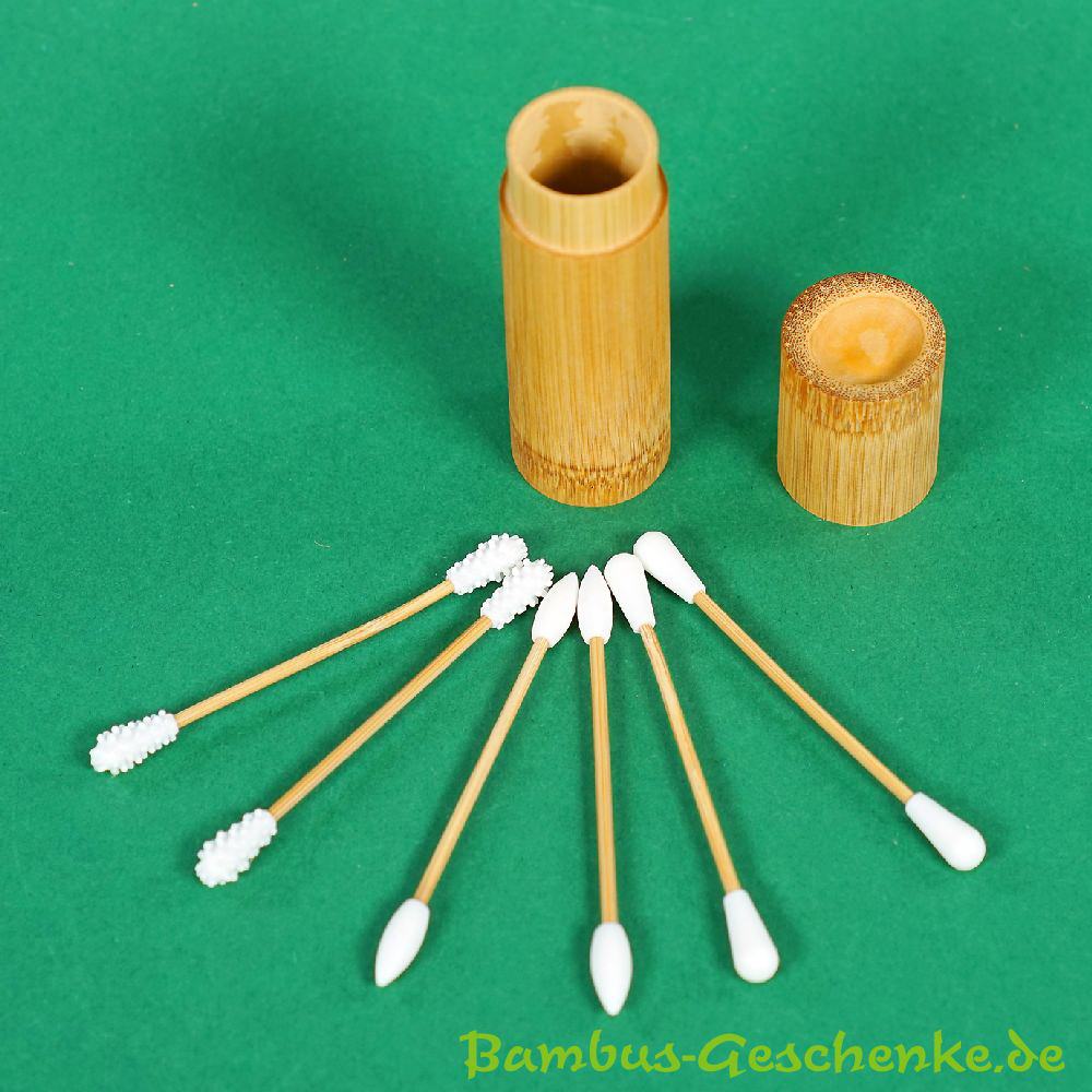 Bambus-Silikon-Kosmetikstäbchen wiederverwendbar