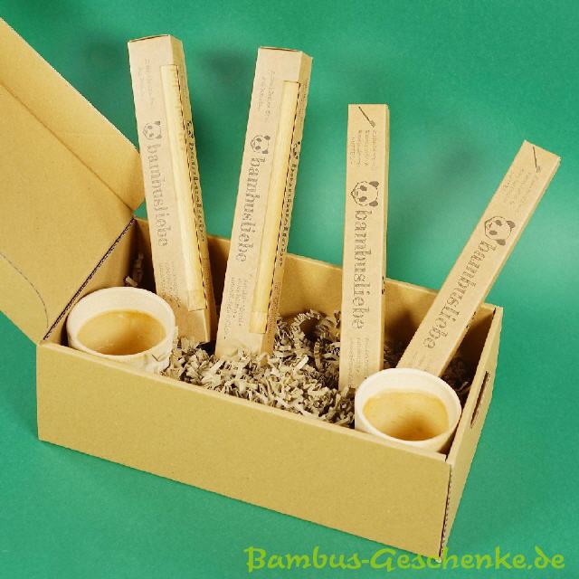 Bambus-Geschenkset Zahnbürsten - Bambusliebe
