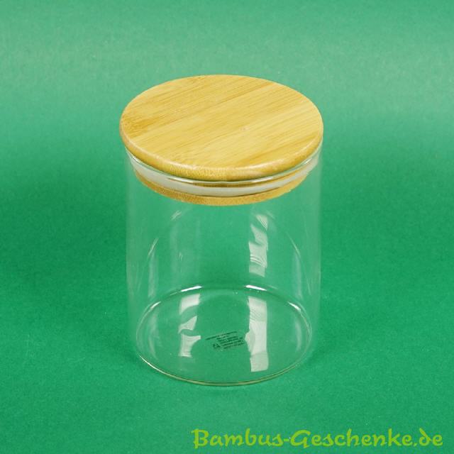 Glas-Vorratsdose mit Bambus-Deckel 450 ml