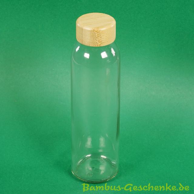 Glasflasche 500 ml mit Bambusverschluss