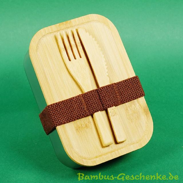 Bambus-Lunchbox mit Bambusbesteck