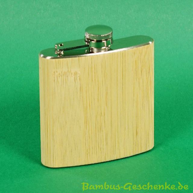 Flachmann mit Bambusmantel 175 ml